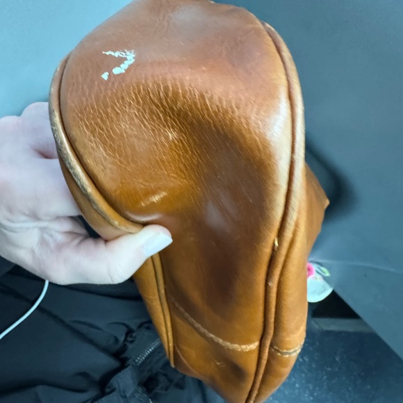 Patricia Nash -used Tan Leather Messenger Bag with Buckle Short Strap - Picture 12 of 16